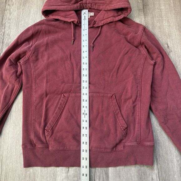 J.Crew Knit Goods Men's Heavyweight Sweatshirt Hoodie Red Size Small - Picture 6 of 8